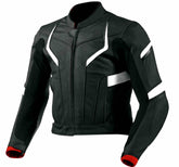 Classyak Real Leather Motorbike Jacket, Top Quality Cowhide Black & White, Xs-5xl